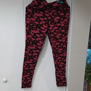 Vibrant Floral Leggings - Black and Pink